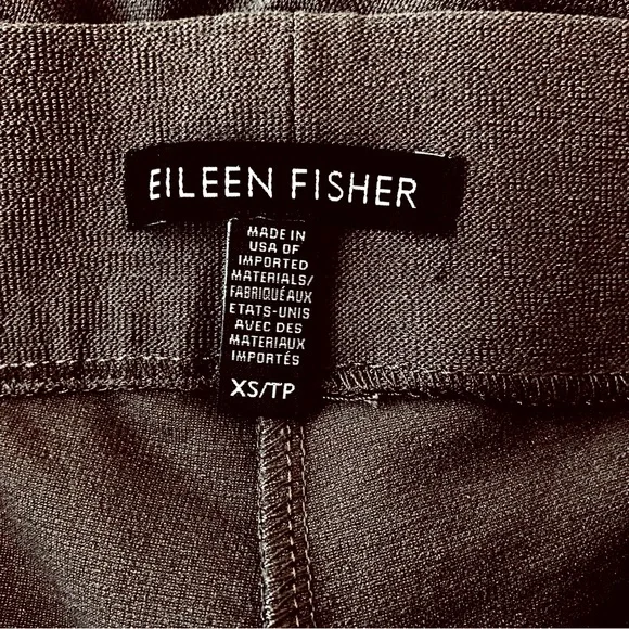 EILEEN FISHER Stretch Ponte Slim Pintuck Pants Cool Brown - Picture 9 of 10